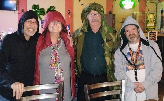 Patrick, Kathleen, Dale and Mikey randomly show up at Caseys Toledo wearing hoodies