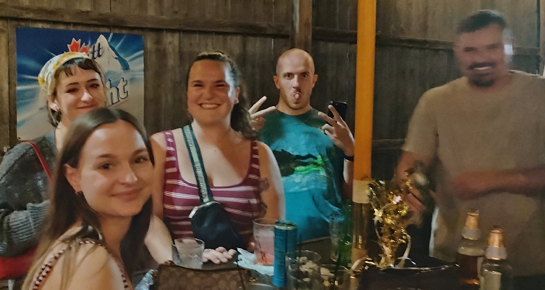 Friends enjoying Friday night Name That Tune at Casey’s Toledo.