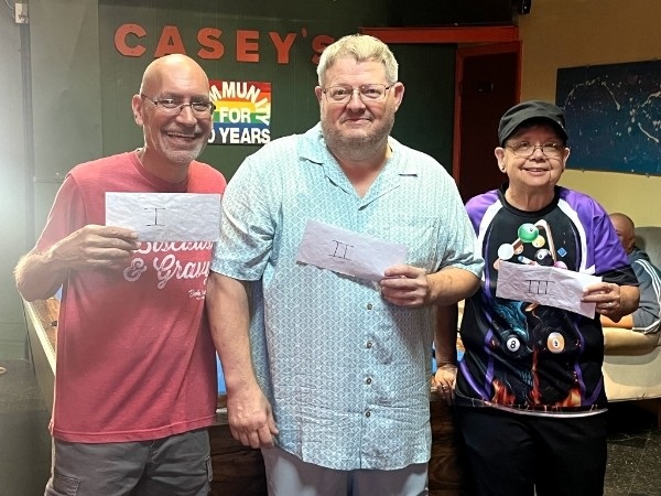Sunday pool tournament winners from August 2, 2026