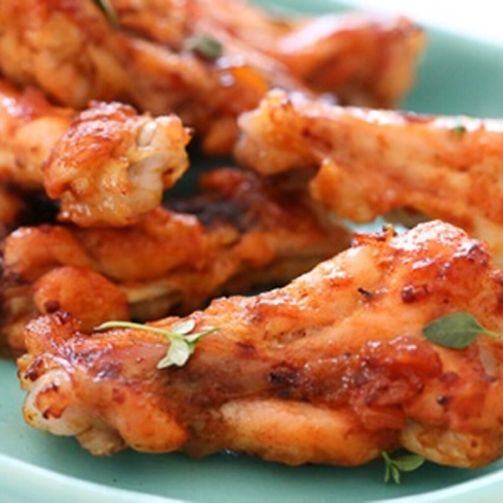 Sauced chicken wings for game day at Casey’s Toledo.
